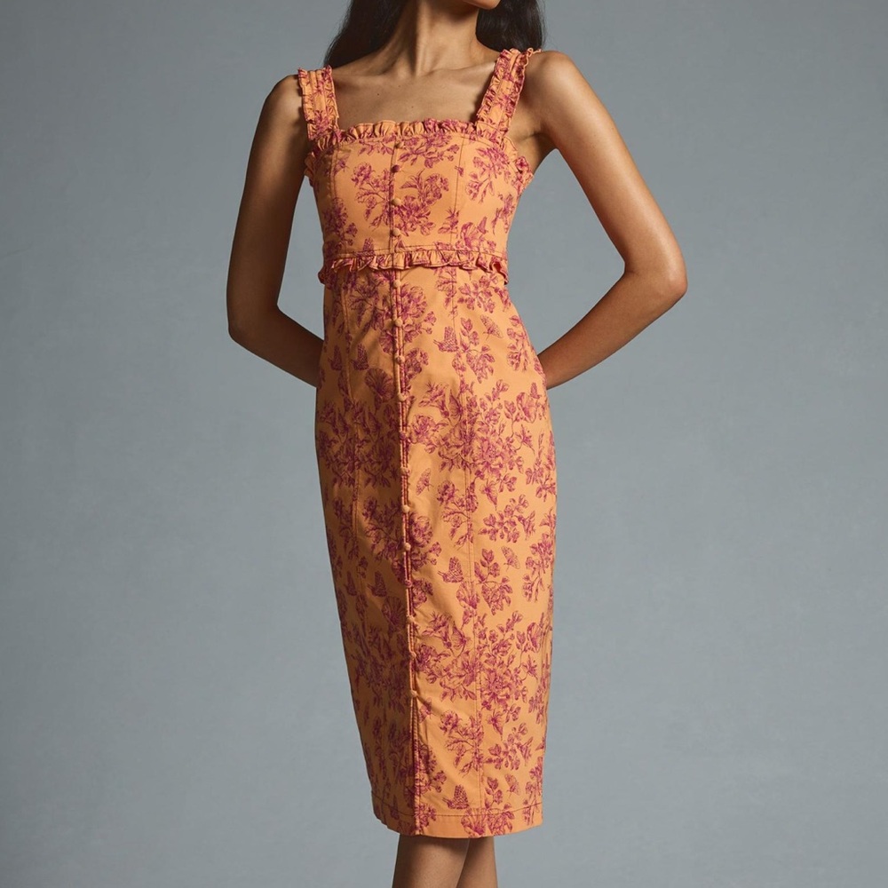 NWOT Anthropologie The Linden Slim Square-Neck Dress